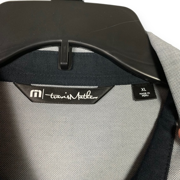 Travis Mathew Polo Shirt Mens XL Black Gray Short Sleeve Pima‎ Cotton Poly Blend - Picture 6 of 13